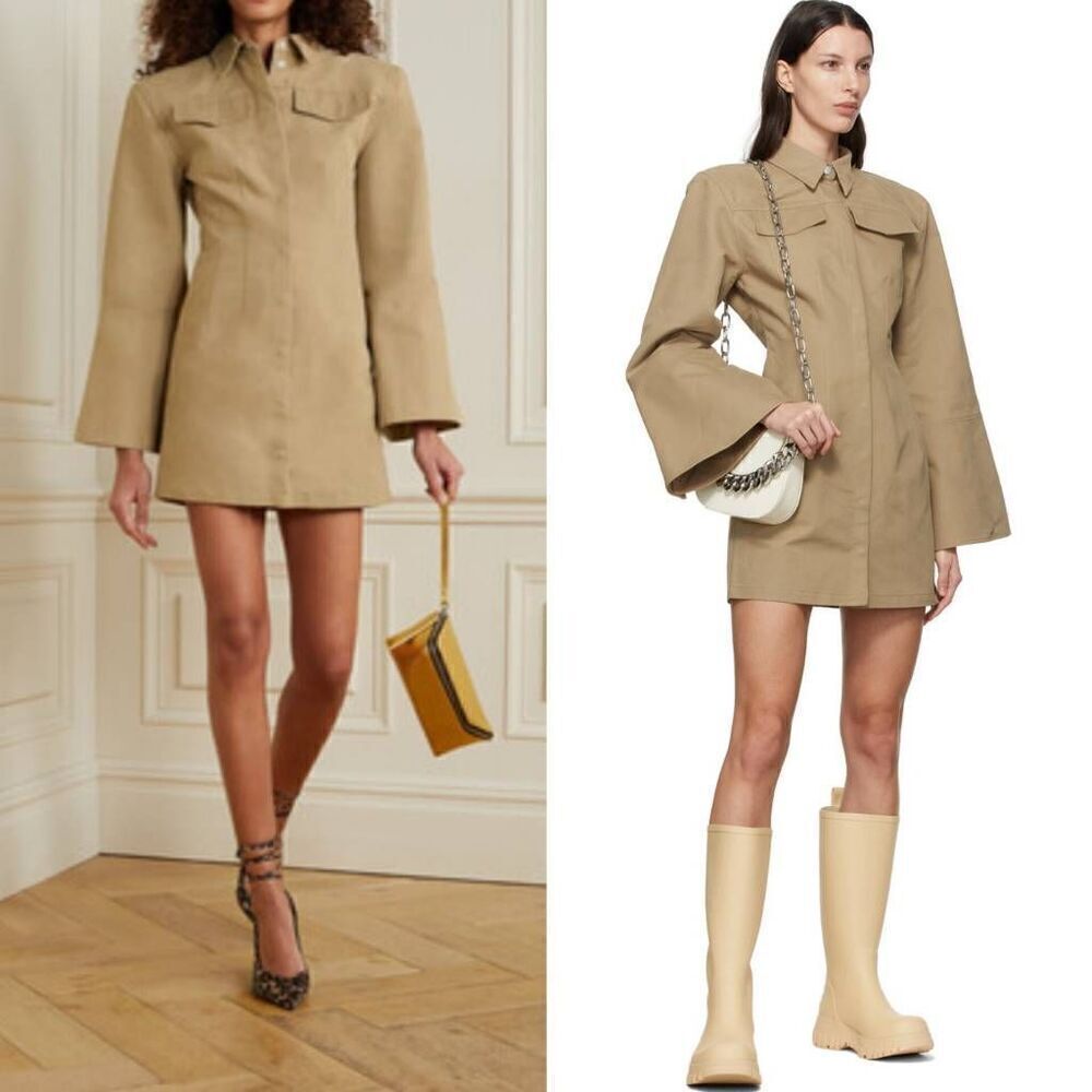 REMAIN Birger Christensen Khaki Sherry Dress 2 $335